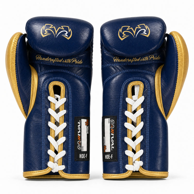 Rival RFX-Guerrero Pro Fight Gloves HDE-F – Navy & Gold Custom Colorway – 10oz