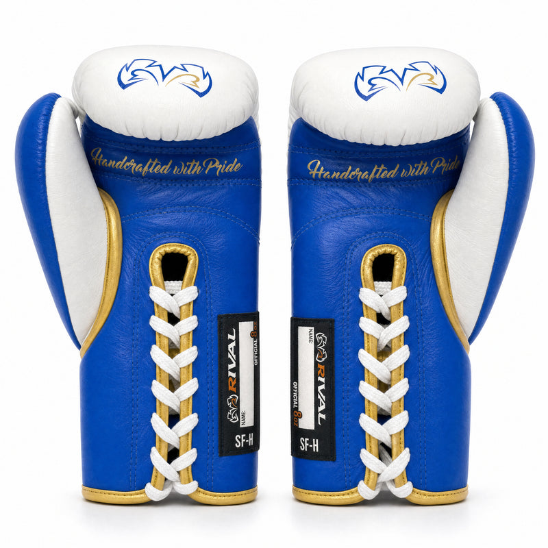 Rival RFX-Guerrero Pro Fight Gloves SF-H – Royal Blue & Gold Custom Colorway – 8oz