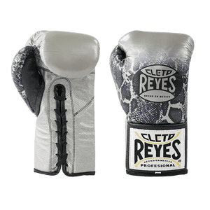Cleto Reyes Professional Boxing Gloves – Silver/Black Steel Snake - Fight Shop