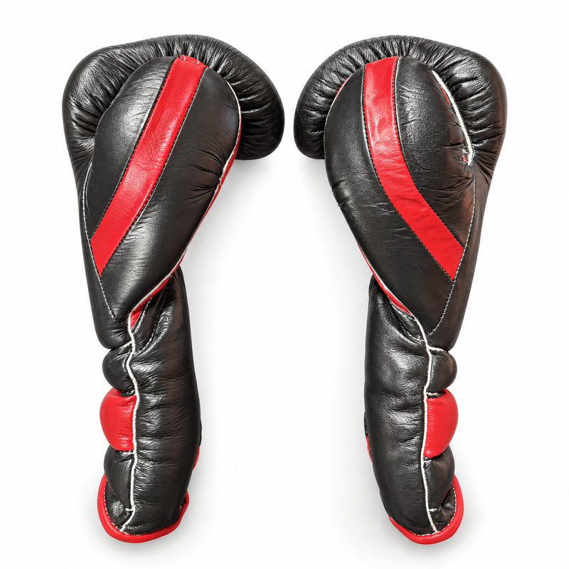 Grant Lace-Up Boxing Gloves - Black/Red