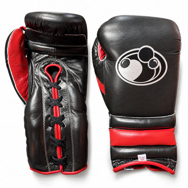 Grant Lace-Up Boxing Gloves - Black/Red