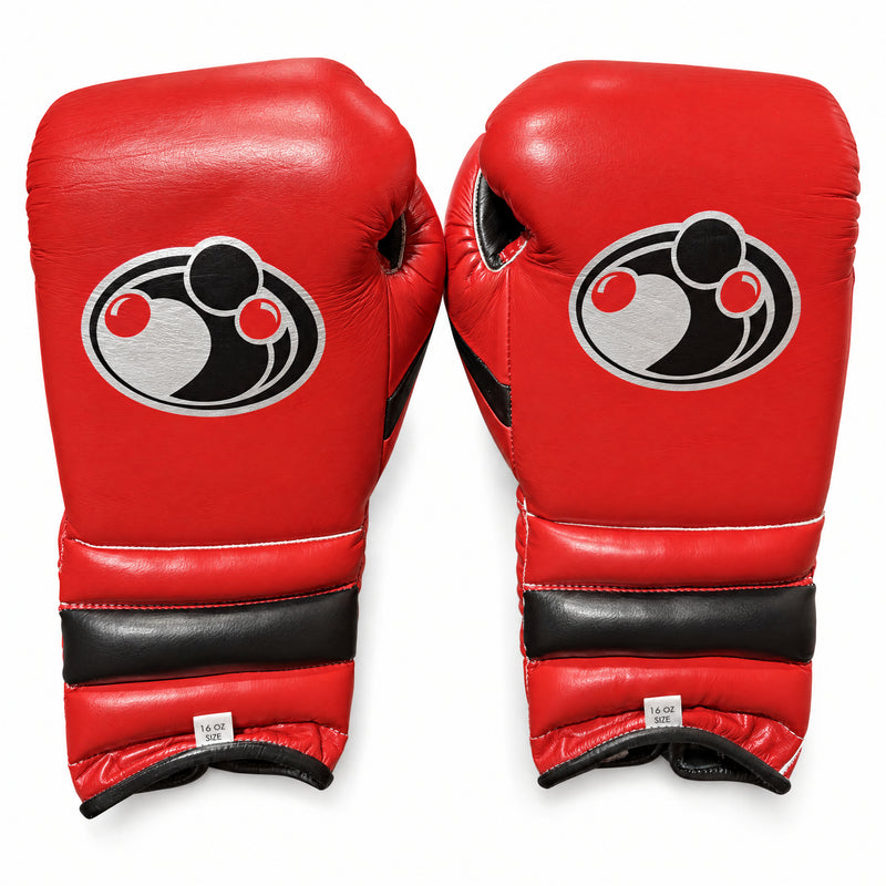 Grant Lace-Up Boxing Gloves - Red/Black