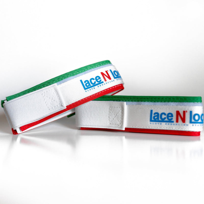 Red, White & Green Lace N Loop Straps (Pair)