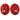 Winning CM-50 red open-finger soft punch mitts, open-finger hand side