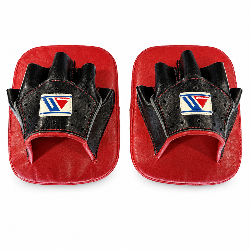 Winning CM-10 Curved Punch Mitts - Black/Red