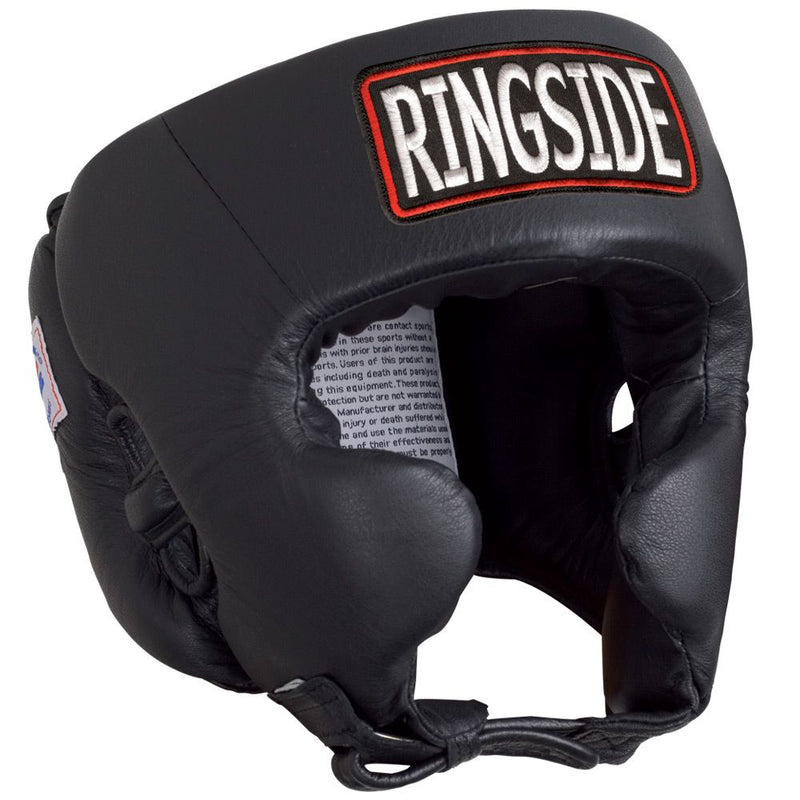 Ringside USA BOXING Competition Headgear - With Cheeks - Black