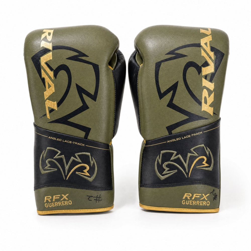 Rival RFX-Guerrero Pro Fight Gloves HDE-F – Army Green & Black Custom Colorway – 10oz - Fight Shop