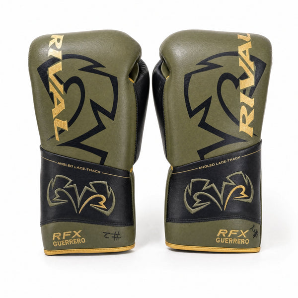 Rival RFX-Guerrero Pro Fight Gloves HDE-F – Army Green & Black Custom Colorway – 10oz – alternate