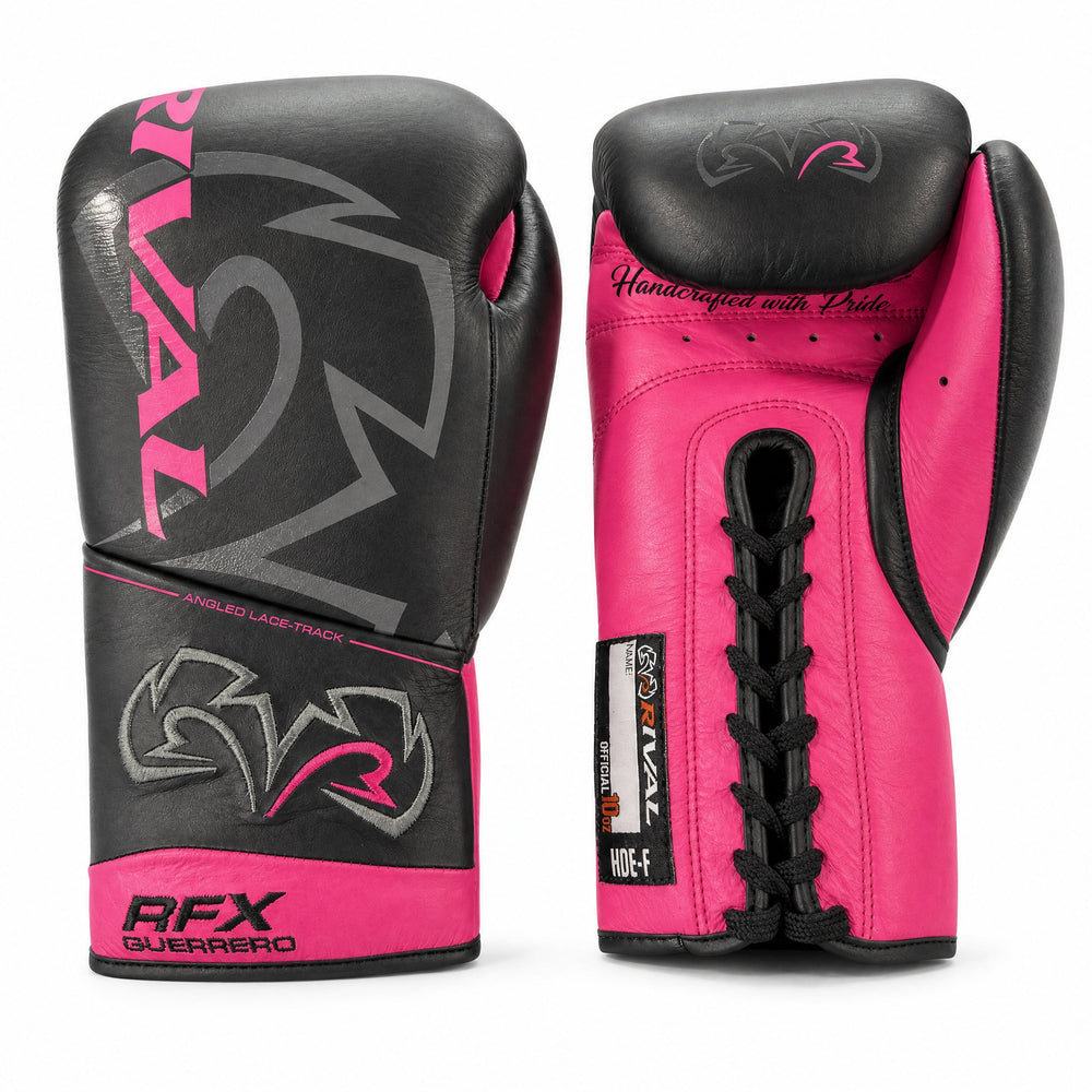 Rival RFX-Guerrero Pro Fight Gloves HDE-F – Black & Pink Custom Colorway – 10oz - Fight Shop