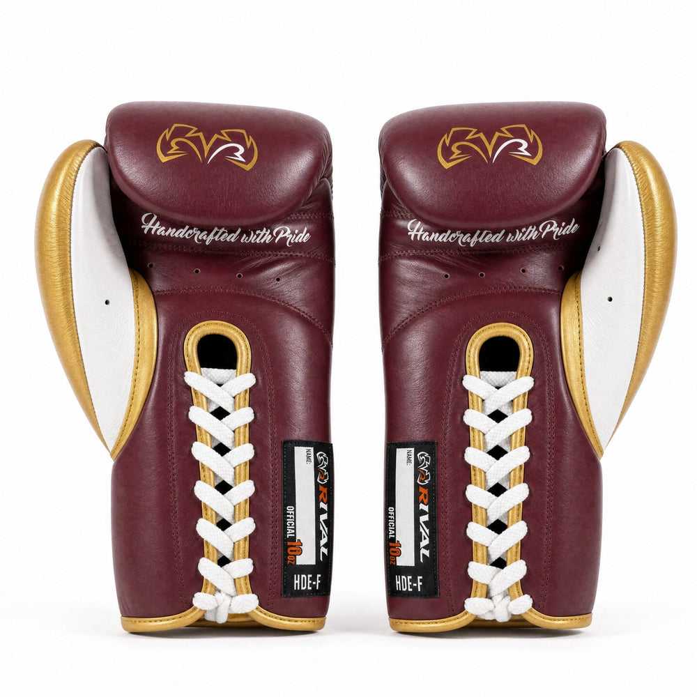 Rival RFX-Guerrero Pro Fight Gloves HDE-F – Maroon & Gold Custom Colorway – 10oz - Fight Shop