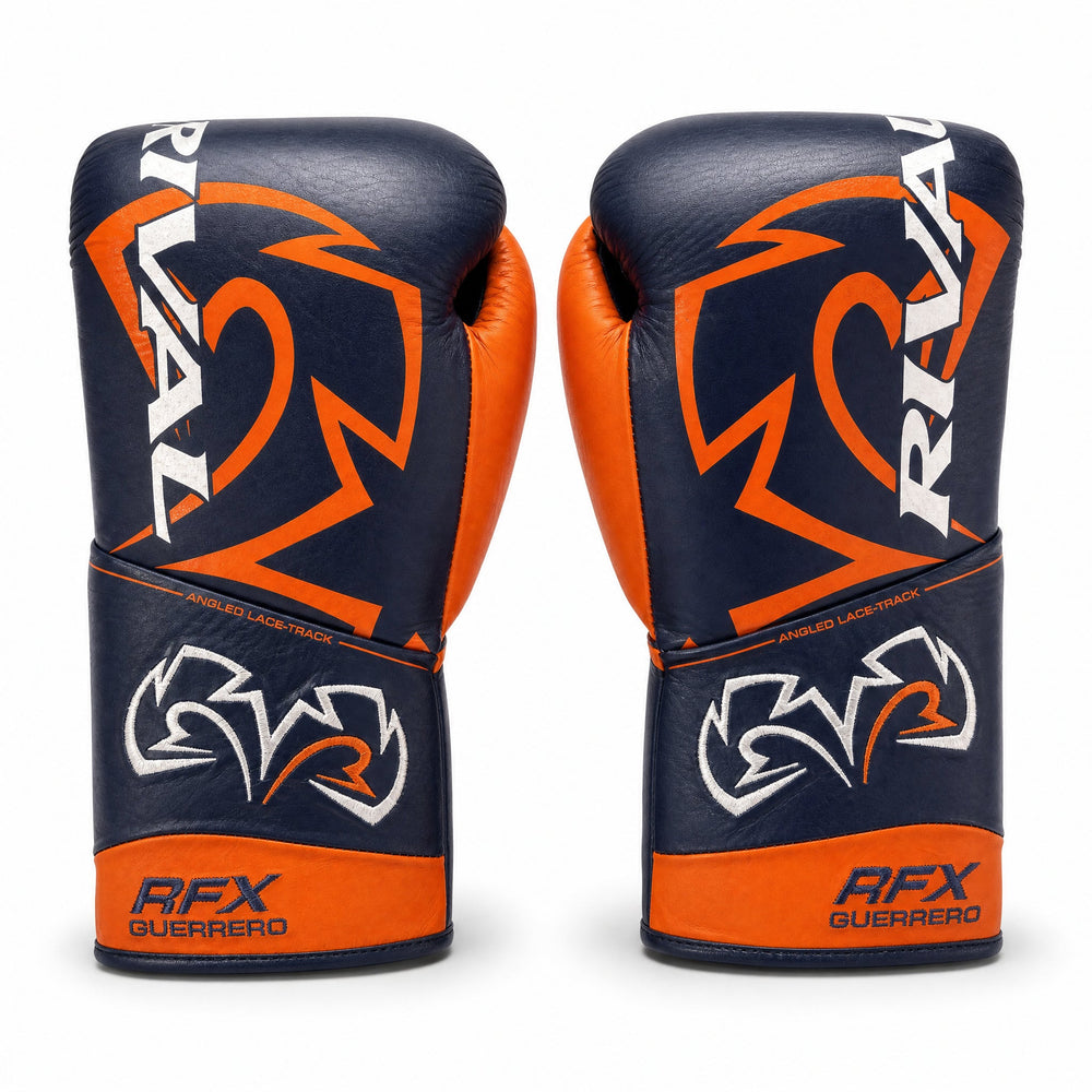 Rival RFX-Guerrero Pro Fight Gloves HDE-F – Navy & Orange Custom Colorway – 10oz - Fight Shop