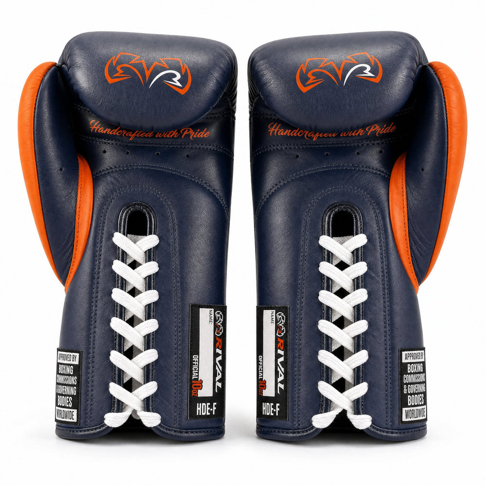 Rival RFX-Guerrero Pro Fight Gloves HDE-F – Navy & Orange Custom Colorway – 10oz - Fight Shop