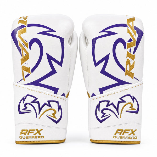 Rival RFX-Guerrero Pro Fight Gloves HDE-F – White, Purple & Gold Custom Colorway – 10oz – alternate