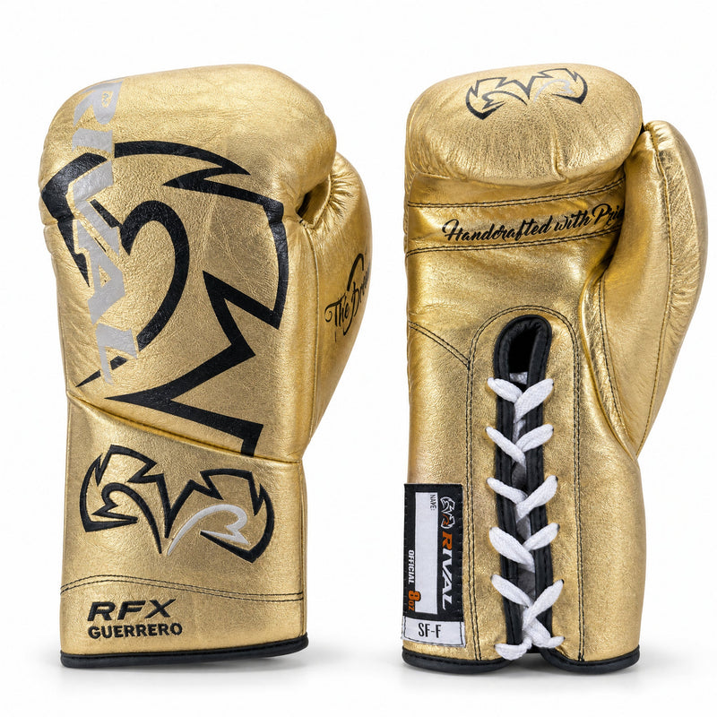 Rival RFX-Guerrero Pro Fight Gloves SF-F – ‘The Dream’ All-Gold Custom Colorway – 8oz