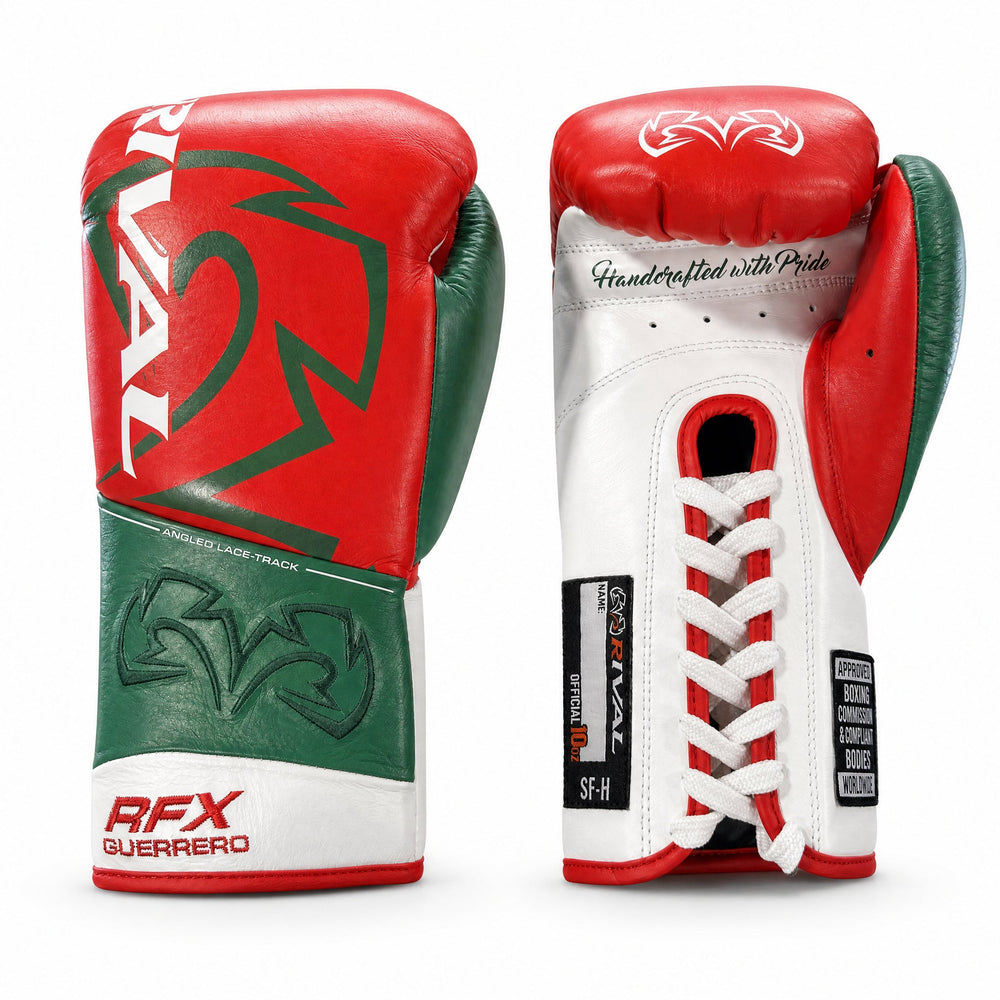 Rival RFX-Guerrero Pro Fight Gloves SF-H – Mexico Tricolor Custom Colorway – 10oz - Fight Shop