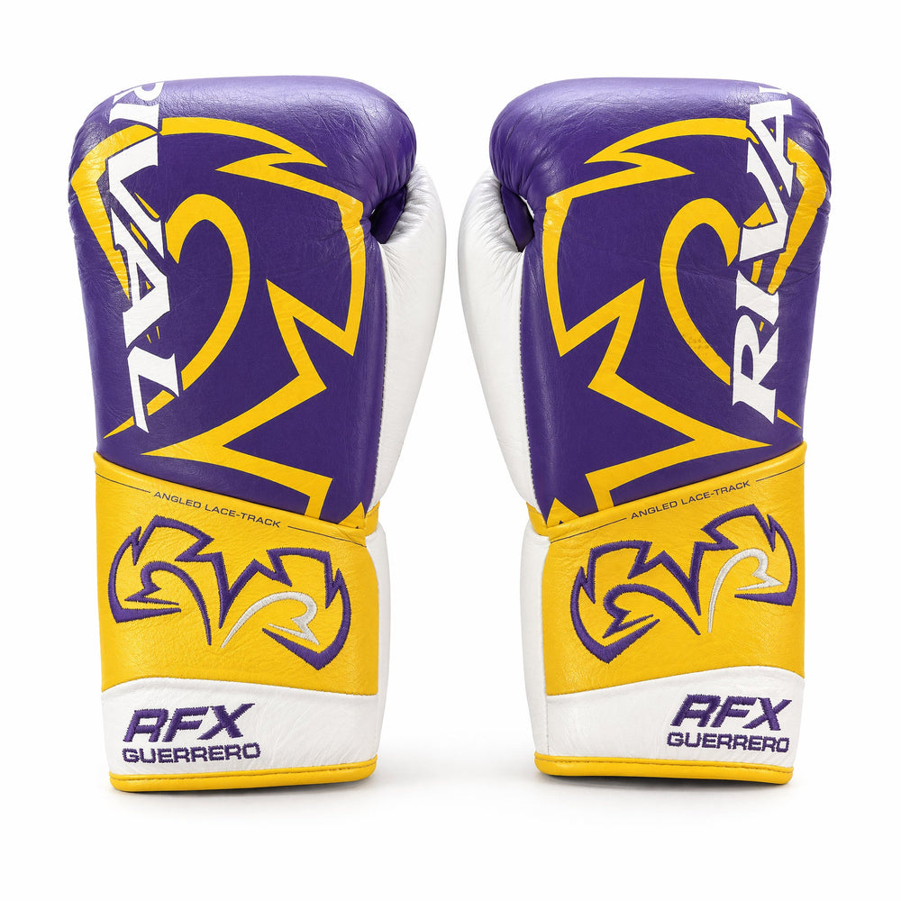 Rival RFX-Guerrero Pro Fight Gloves SF-H – Purple & Gold Custom Colorway – 10oz - Fight Shop