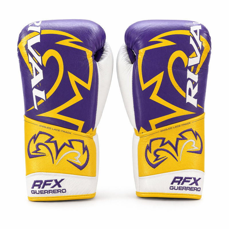 Rival RFX-Guerrero Pro Fight Gloves SF-H – Purple & Gold Custom Colorway – 10oz
