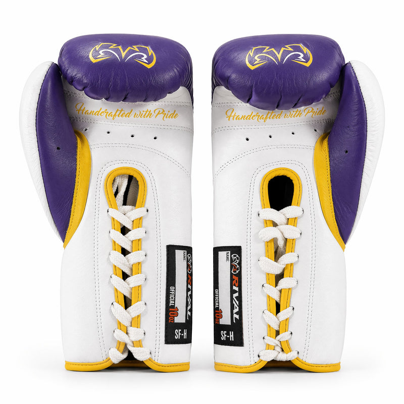 Rival RFX-Guerrero Pro Fight Gloves SF-H – Purple & Gold Custom Colorway – 10oz