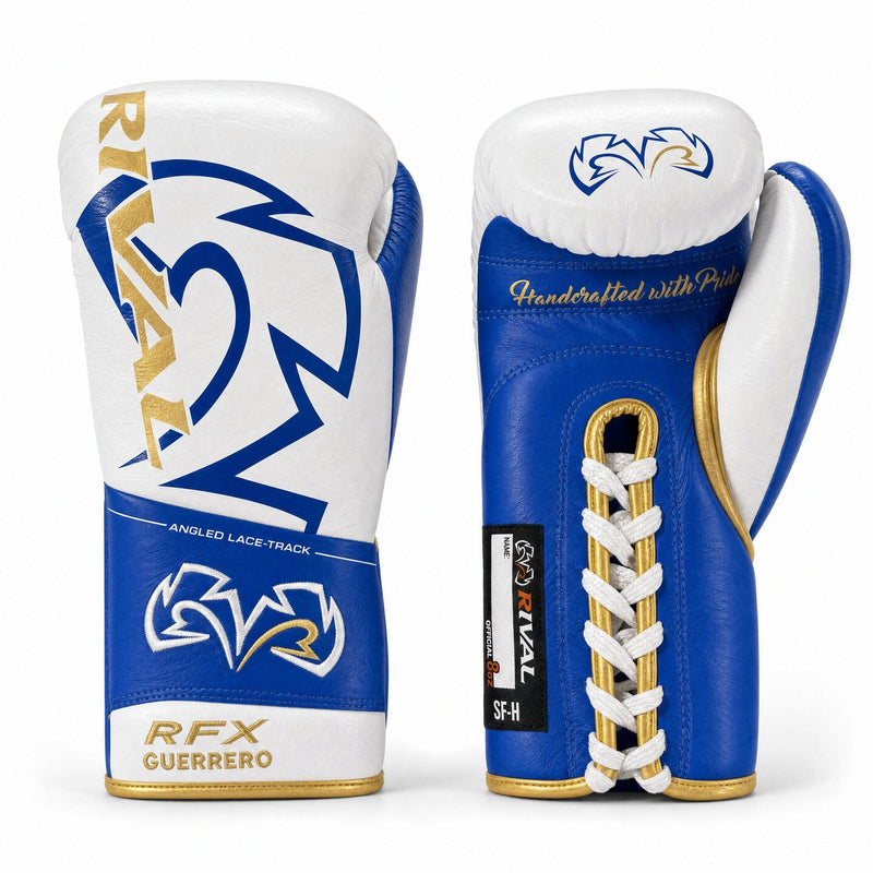 Rival RFX-Guerrero Pro Fight Gloves SF-H – Royal Blue & Gold Custom Colorway – 8oz
