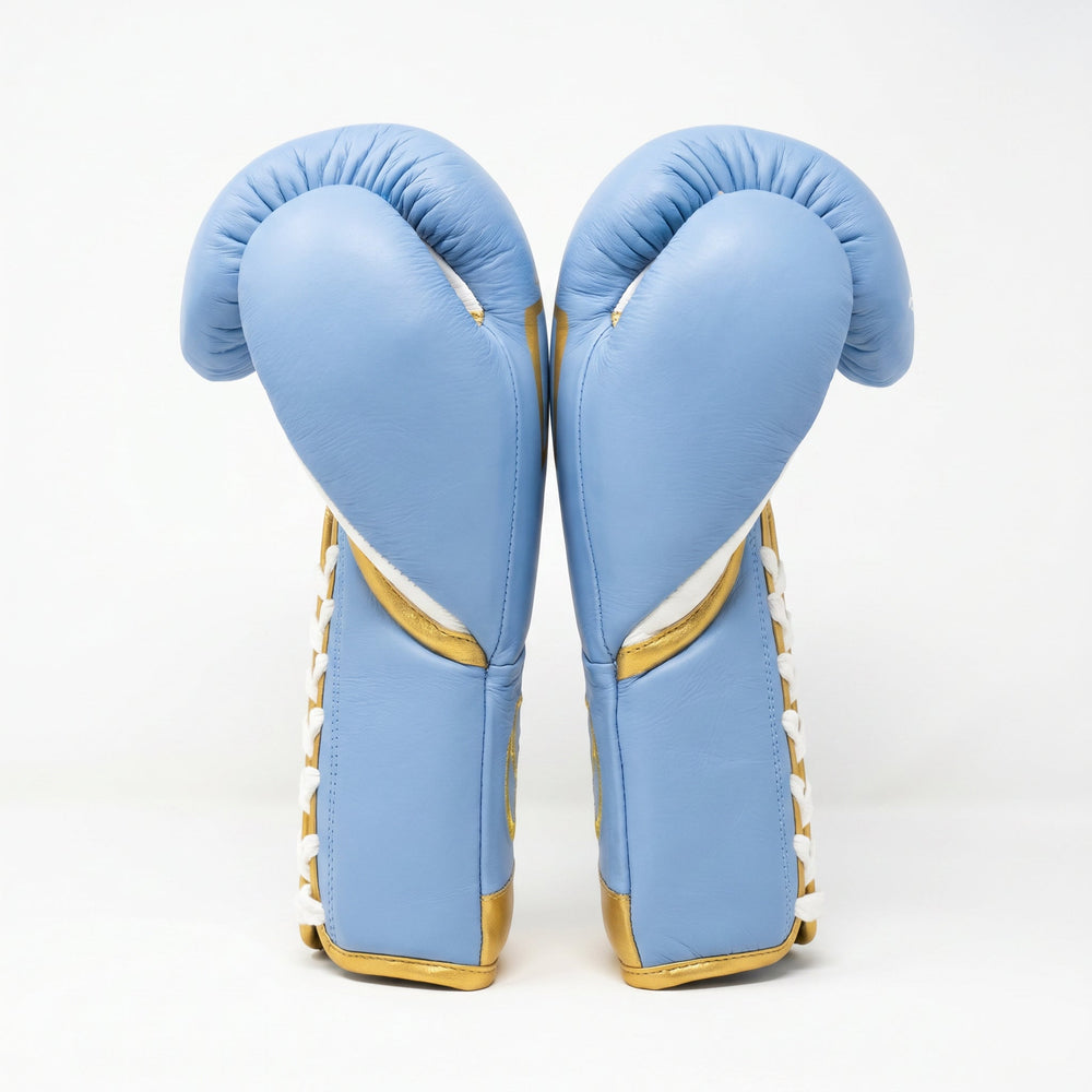 Rival RFX-Guerrero Pro Fight Gloves SF-H – Sky Blue & Gold Custom Colorway – 10oz - Fight Shop