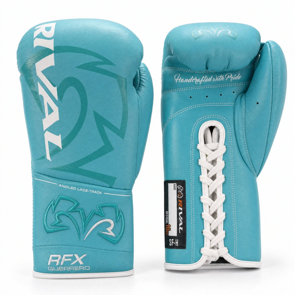 Rival RFX-Guerrero Pro Fight Gloves SF-H – Teal Custom Colorway – 10oz - Fight Shop