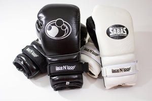 Super - White (black logo) Lace N Loop Straps (Pair) - Fight Shop