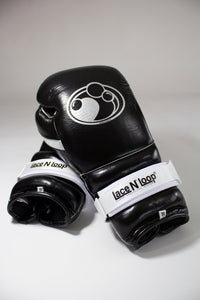 Super - White (black logo) Lace N Loop Straps (Pair) - Fight Shop