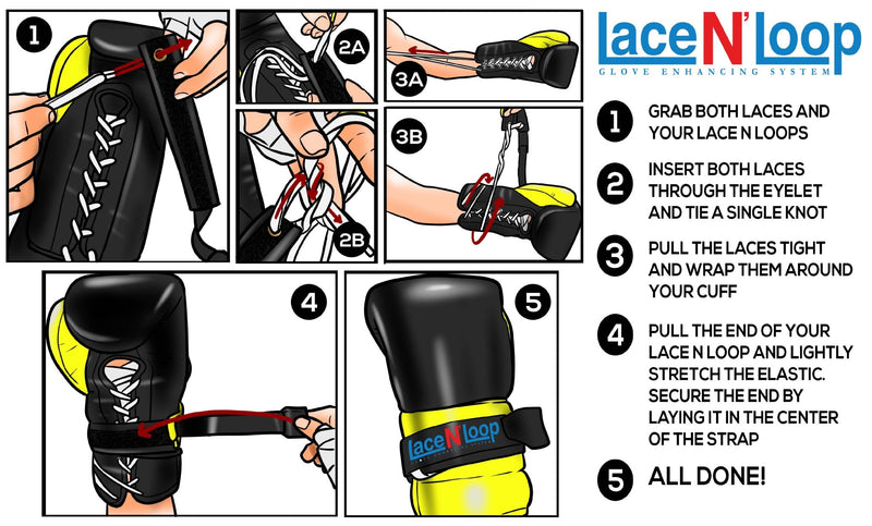 Super-White (black logo) Lace N Loop Straps (Pair)