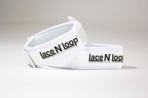 Super - White (black logo) Lace N Loop Straps (Pair) - Fight Shop
