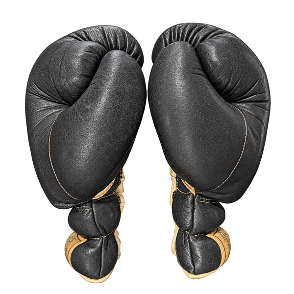 Winning 1960s Vintage Lace-Up Boxing Gloves 14oz Black (Unused) – alternate
