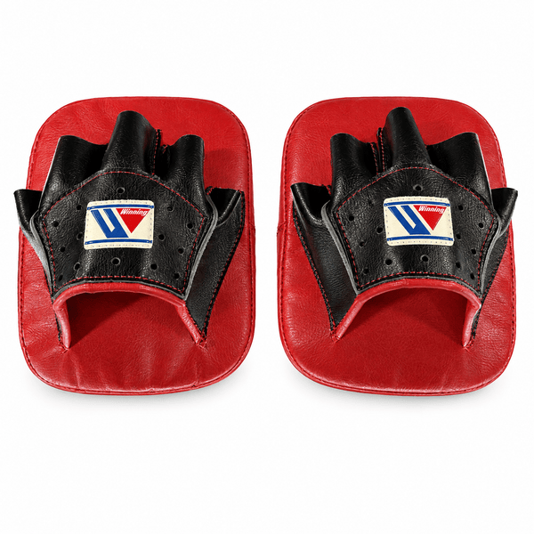 Winning CM-10 Curved Punch Mitts - Black/Red