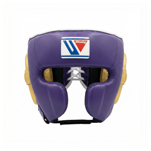 Winning Custom Cheek Protector Headgear - PURPLE / GOLD - Fight Shop