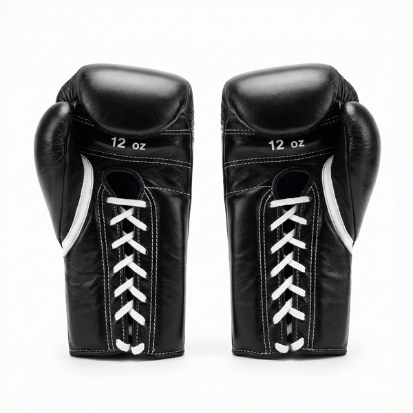WINNING LACE-UP BOXING GLOVES - BLACK