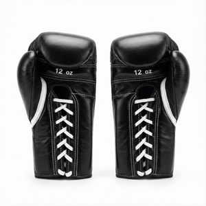 WINNING LACE - UP BOXING GLOVES - BLACK - Fight Shop