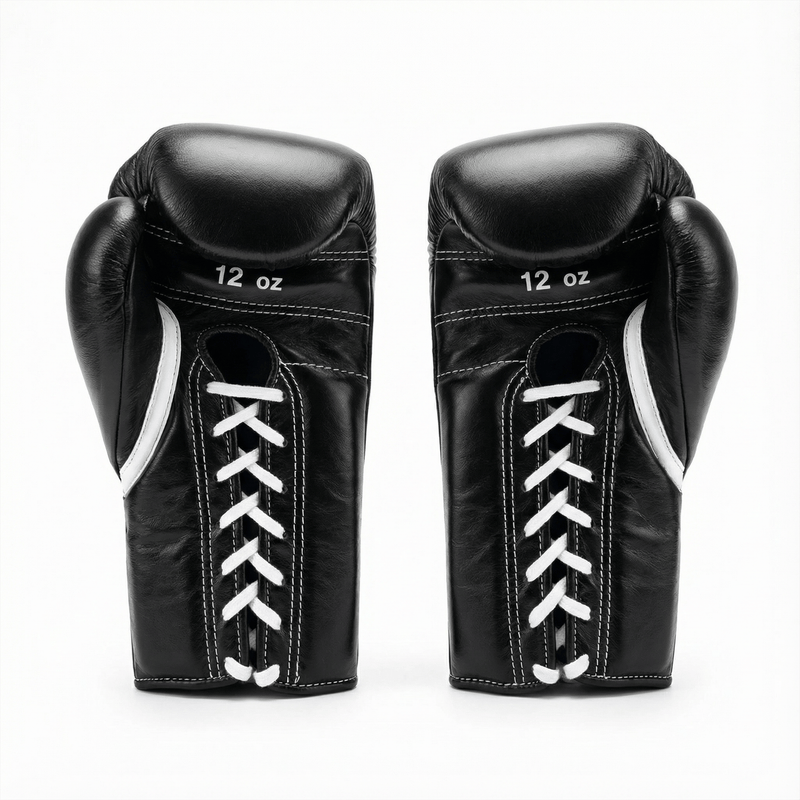 WINNING LACE-UP BOXING GLOVES - BLACK