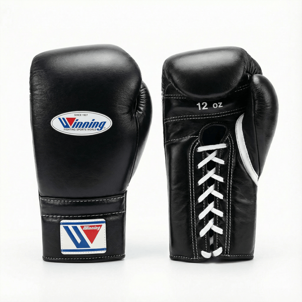Winning 14oz グローブ　黒 WINNING LACE-UP BOXING GLOVES - BLACK – Fight Shop