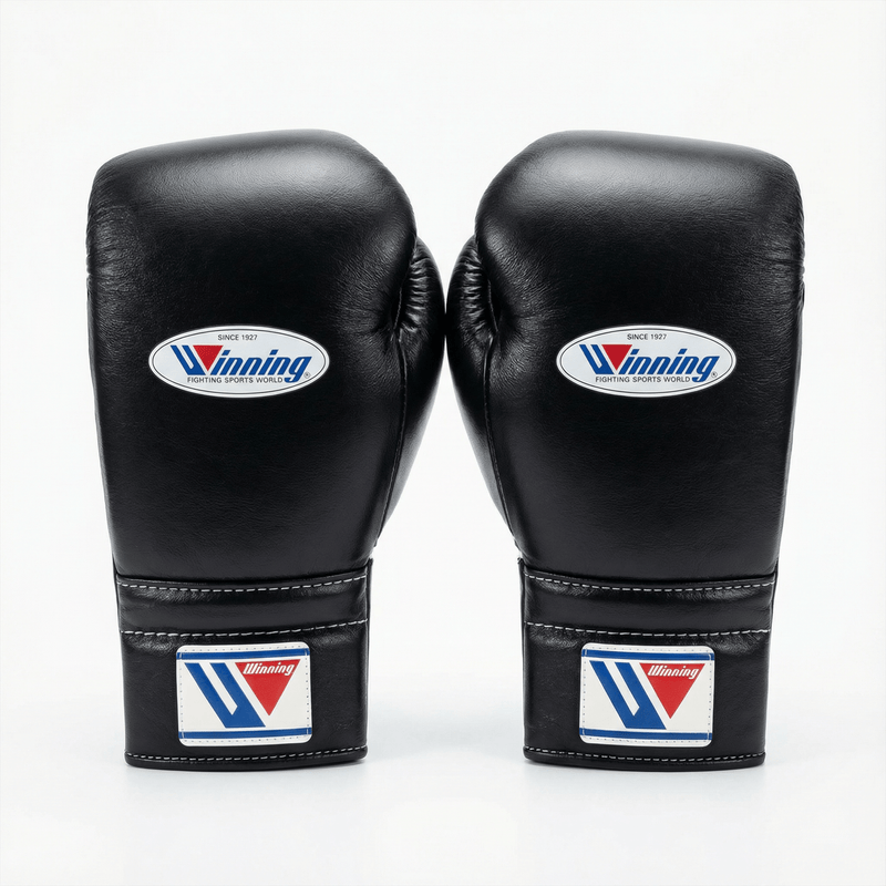 WINNING LACE-UP BOXING GLOVES - BLACK