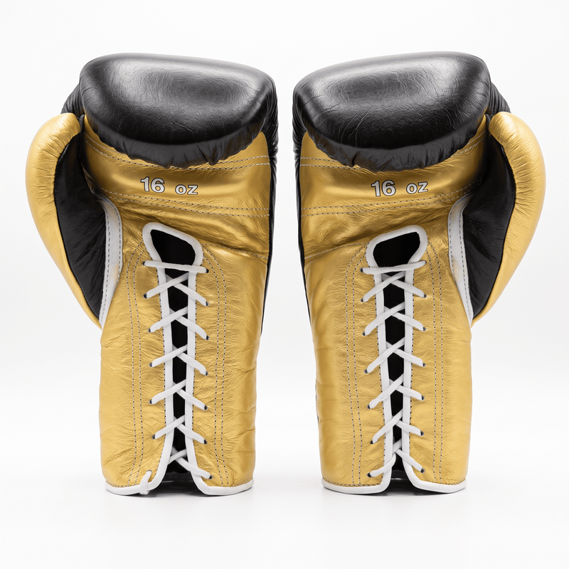 Winning Lace-Up Boxing Gloves - Black / Gold