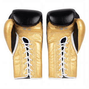 WINNING LACE - UP BOXING GLOVES - BLACK/GOLD - Fight Shop
