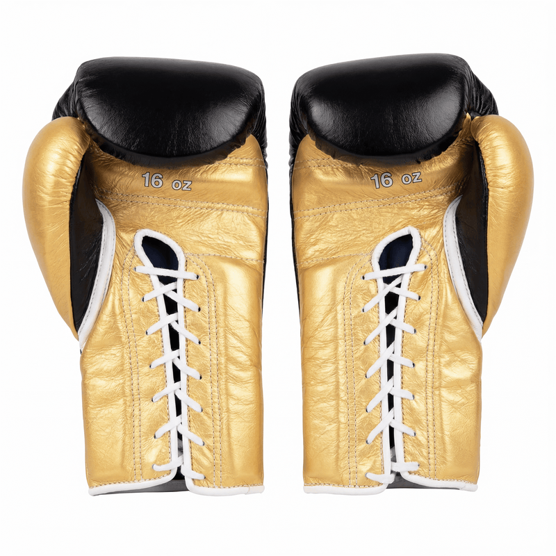 WINNING LACE-UP BOXING GLOVES - BLACK/GOLD