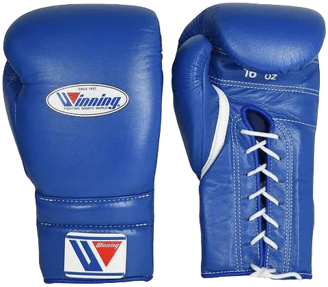 WINNING LACE-UP BOXING GLOVES - BLUE