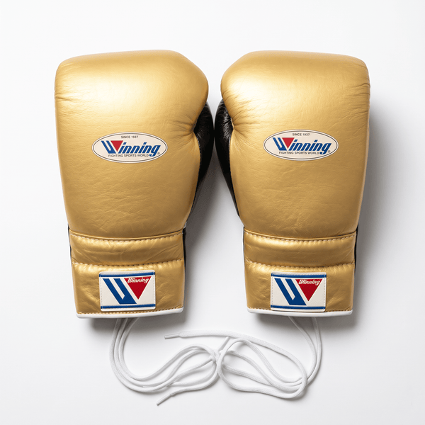 Winning Lace-Up Boxing Gloves - Gold / Black - 16 oz – alternate