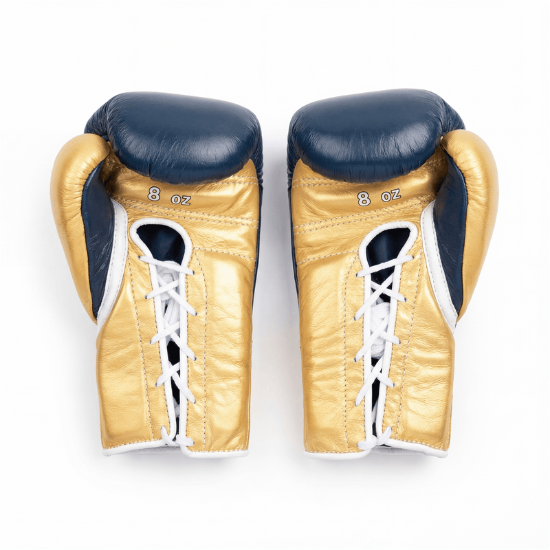 WINNING LACE-UP BOXING GLOVES - NAVY/GOLD