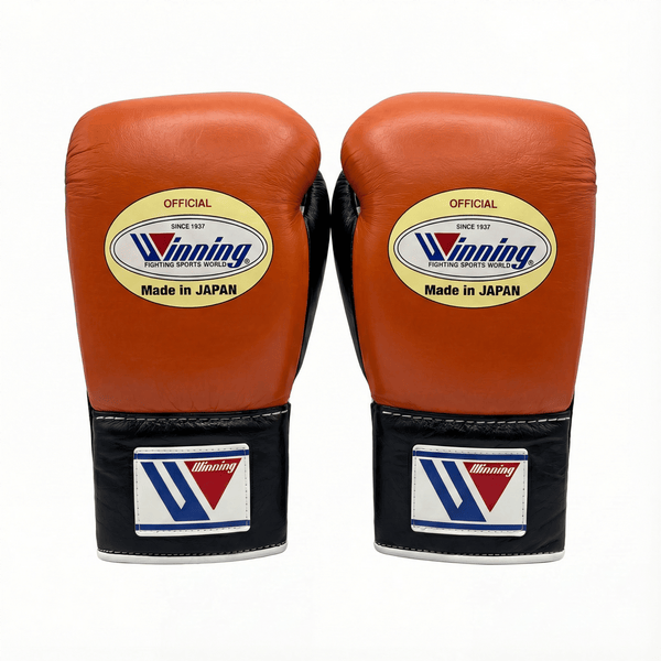 WINNING LACE-UP BOXING GLOVES - ORANGE / BLACK – alternate