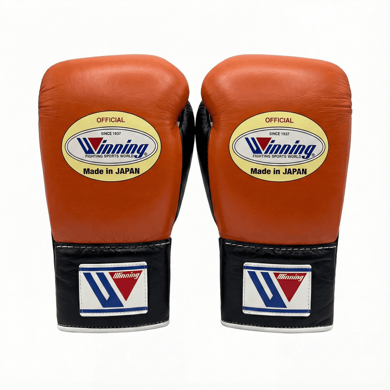 WINNING LACE-UP BOXING GLOVES - ORANGE / BLACK