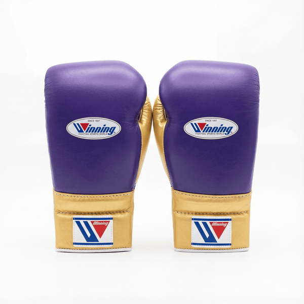 WINNING LACE-UP BOXING GLOVES - PURPLE/GOLD