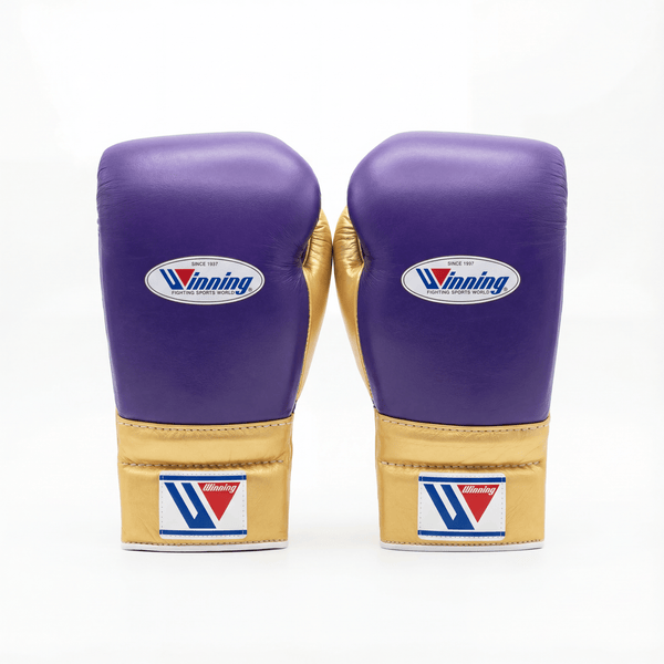 WINNING LACE-UP BOXING GLOVES - PURPLE/GOLD – alternate