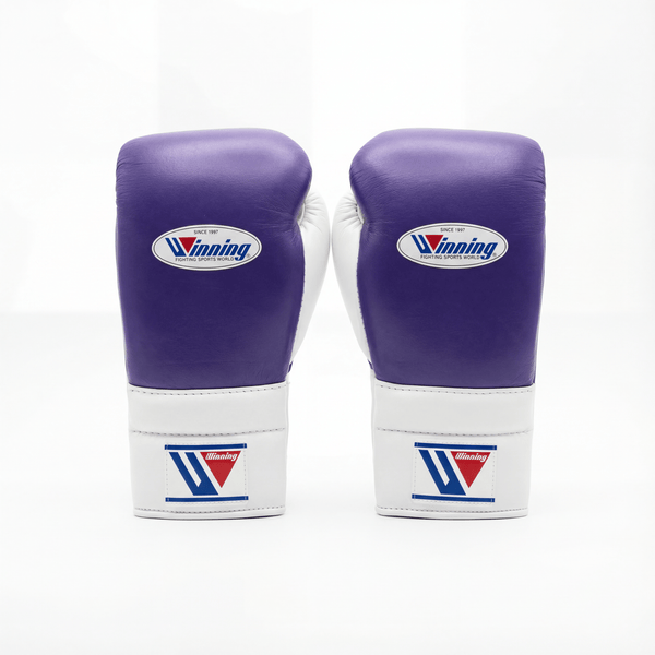 WINNING LACE-UP BOXING GLOVES - PURPLE/WHITE