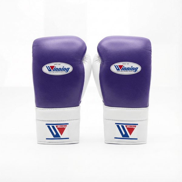 WINNING LACE-UP BOXING GLOVES - PURPLE/WHITE – alternate