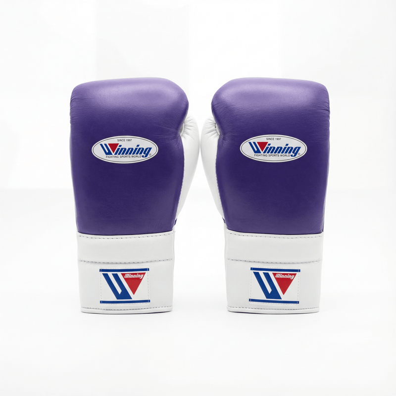 WINNING LACE-UP BOXING GLOVES - PURPLE/WHITE